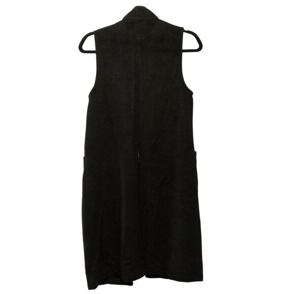 NEW BCBG Generation Black Sleeveless Piping Detail & Pockets Long Vest S - Picture 2 of 9